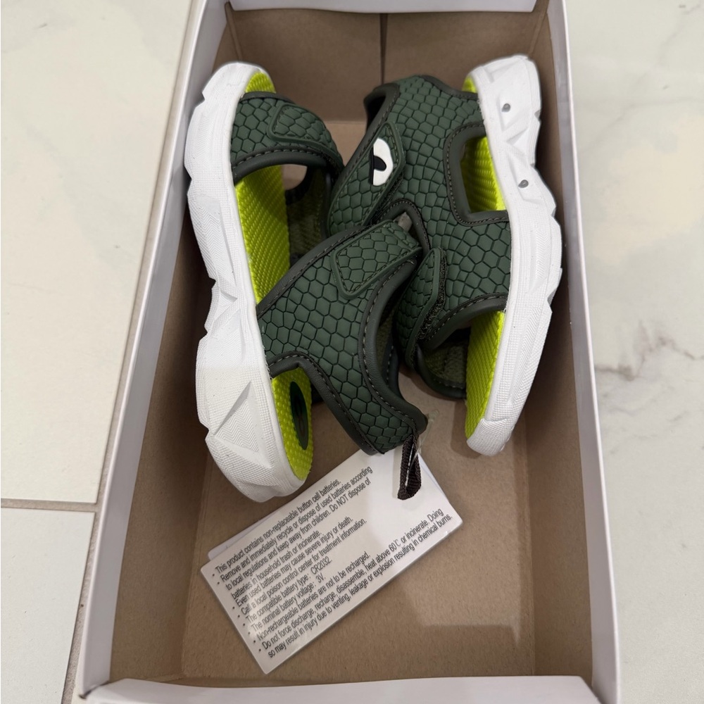 Carter's Green and White Kids Light Up Sandals